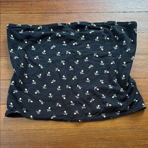 Black/ Floral Reversible Tube Top